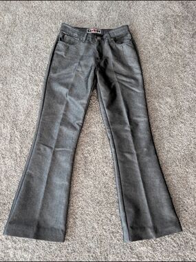 Vintage Y2K R4R Rave 4 Real Metallic Coated Flare Jeans Sz 9